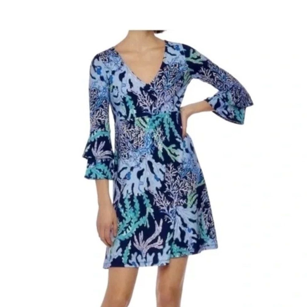Lilly Pulitzer - Raina Dress Indigo Swish & Stay Dress Sz XL